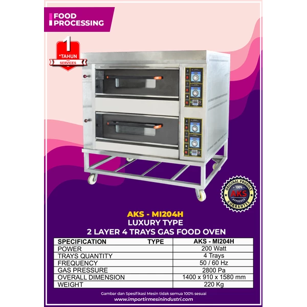 Gas Food Oven Series  2 Deck 4 Loyang MI204H