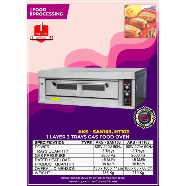 Gas Food Oven Series 1 Deck 3 Layers SAN103