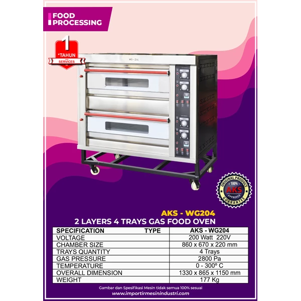 Gas Food Oven Series 2 Deck 4 Layers WG204