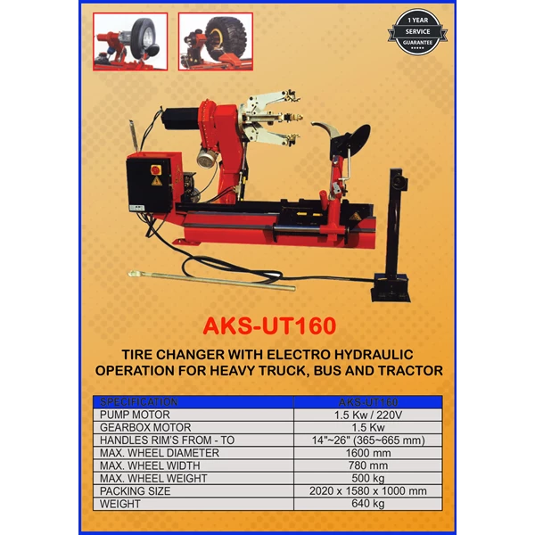 Tire Changer With Electro Hydraulic Operation For Heavy Duty UT160