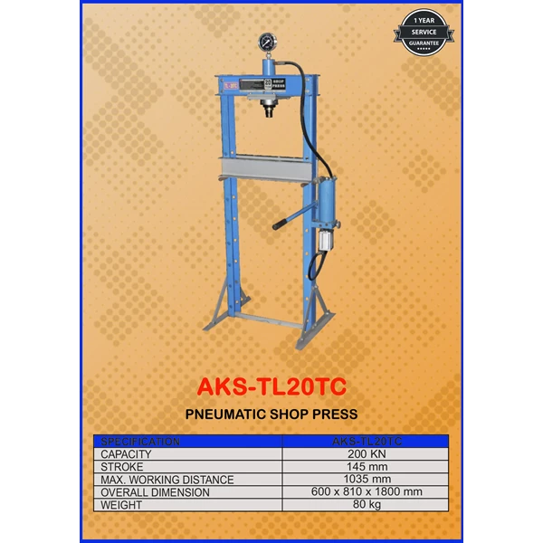 Pneumatic Hydraulic Press 20 Ton TL20TC