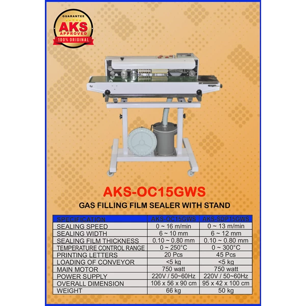 Gas Filling Film Sealer With Stand OC15GWS