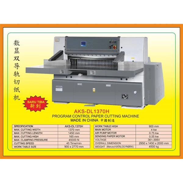 Alat Alat Mesin Paper Cutting Machine & Book Binding DL1370H